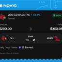 Owner ticket: LOU Cardinals +7.5 (Spread), won
