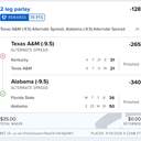 Bonus ticket: Texas A&M -9.5 Alternate Spread + Alabama -9.5 Alternate Spread, lost