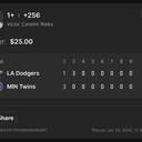 Bonus ticket: Victor Caratini 1+ Walks, lost