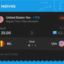 Bonus ticket: United States Yes - Regular Time 3-Way Moneyline, lost
