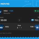 Owner ticket: HOU Moneyline +125, won