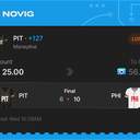 VIP ticket: PIT Moneyline +127, lost