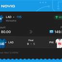 Owner ticket: LAD Moneyline -115, won
