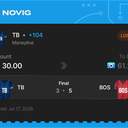 VIP ticket: TB Moneyline, lost
