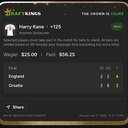 Bonus ticket: Harry Kane Anytime Goalscorer, won