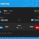 Owner ticket: SEA Moneyline -138, won