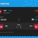 VIP ticket: ARI Moneyline +133, lost