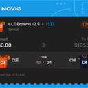 VIP ticket: CLE Browns -2.5 (Spread), lost