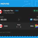 Bonus ticket: Canada Yes (3-Way Moneyline) -144, won