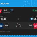 VIP ticket: CLE Moneyline +117, won