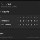 Bonus ticket: Fernando Tatis Jr. 1+ Walks, lost