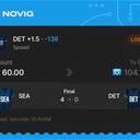 VIP ticket: DET +1.5, lost