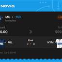 Owner ticket: MIL Moneyline -153, lost