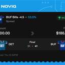 Owner ticket: BUF Bills -4.5 Spread, won