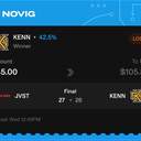 VIP ticket: KENN Moneyline, lost