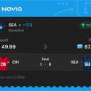 Owner ticket: SEA Moneyline -133, won