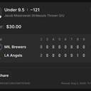 Bonus ticket: Jacob Misiorowski Under 9.5 Strikeouts Thrown, lost