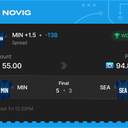 VIP ticket: MIN +1.5 (Spread), won