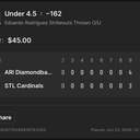 Bonus ticket: Eduardo Rodriguez Strikeouts Thrown Under 4.5, lost