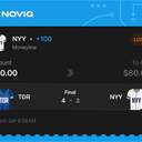VIP ticket: NYY Moneyline, lost