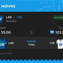 Owner ticket: LAD Moneyline -115, lost