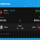 VIP ticket: LOU Moneyline, won