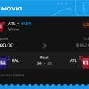 Owner ticket: ATL Moneyline, lost