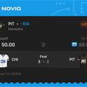 VIP ticket: PIT Moneyline -104, lost