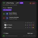 Bonus ticket: 2 Pick Parlay (SGP): Kyren Williams Anytime TD Scorer + Cameron Skattebo Anytime TD Scorer, lost