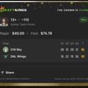 Bonus ticket: Sydney Taylor Over 13+ Points, won
