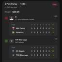 Bonus ticket: 2 Pick Parlay: J.T. Ginn 5+ Strikeouts Thrown; TOR Blue Jays 1st 5 Innings ML, lost