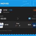 VIP ticket: NYM Moneyline +118, lost