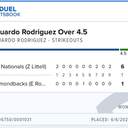 Bonus ticket: Eduardo Rodriguez Over 4.5 Strikeouts, won