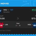 VIP ticket: HOU Moneyline -147, won
