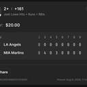 Bonus ticket: Josh Lowe 2+ Hits + Runs + RBIs, lost