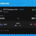 Owner ticket: PITT Panthers +2.5 Spread, won