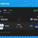 Owner ticket: ATL Moneyline -156, won