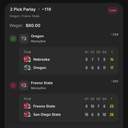 Bonus ticket: Oregon ML + Fresno State ML parlay, lost