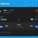 Owner ticket: SEA Moneyline, lost