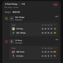 Bonus ticket: 2 Pick Parlay: DAL Wings Moneyline, LV Aces Moneyline, lost
