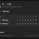 Bonus ticket: Jack Perkins 5+ Strikeouts Thrown, lost