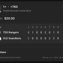 Bonus ticket: Chase DeLauter 1+ Home Runs, lost