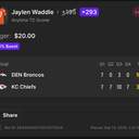 Bonus ticket: Jaylen Waddle Anytime TD Scorer, lost