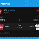 Owner ticket: BOS Moneyline (Winner) at 45.0%, lost