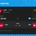 Owner ticket: LAA Moneyline +119, lost