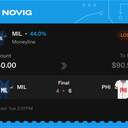 VIP ticket: MIL Moneyline, lost