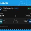 VIP ticket: TEN Titans +7.5 Spread, won