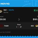 Owner ticket: MIZ Moneyline, won
