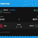 VIP ticket: MICH Moneyline, won