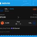 Owner ticket: CAL Moneyline (Winner) at 47.0%, lost